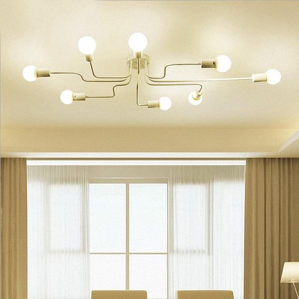 

ceiling lights nordic lamp retro loft iron modern led home living room bedroom decor fixtures lampara techo