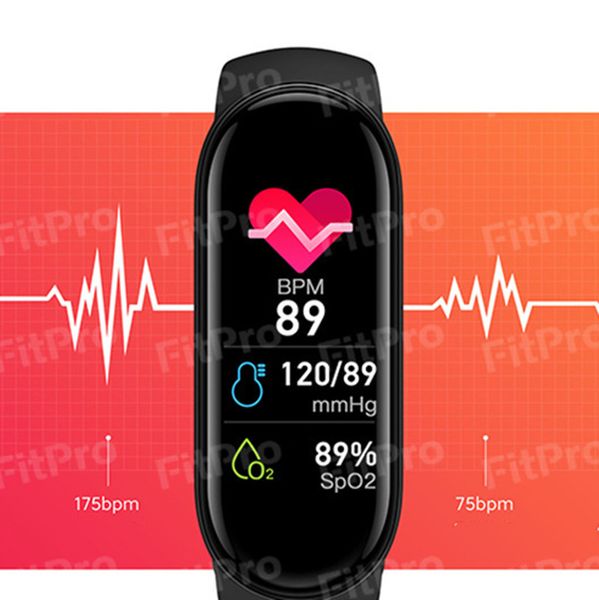 

m6 smart bracelet watch fitness tracker real heart rate blood pressure monitor color screen ip67 waterproof for running sit-up skippiong rop
