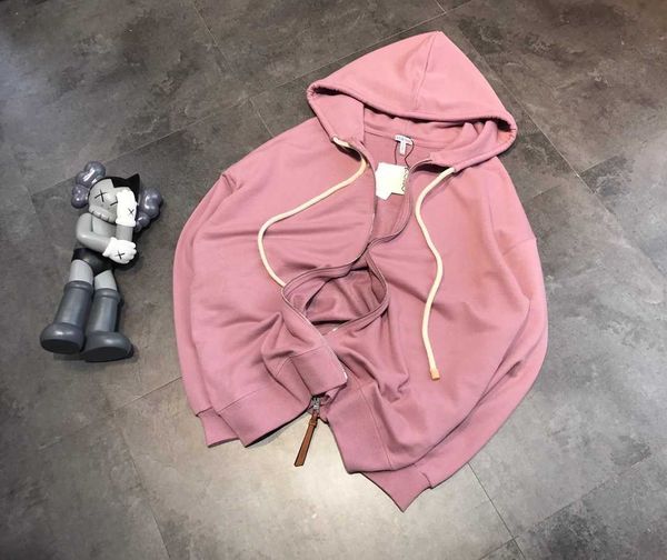 

fashion fleece hoodies spring and autumn hooded coat women's loe color letter printing cotton loose casual zipper cardigan sweater, Black