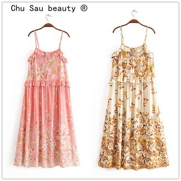 

beauty fashion boho vintage print sling dress women holiday off shoulder backless summer ladies dresses 210514, Black;gray