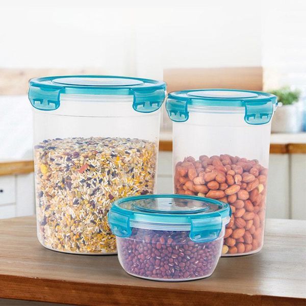 

storage bottles & jars closet organizer grain box set plastic sealed kitchen food container home supplies
