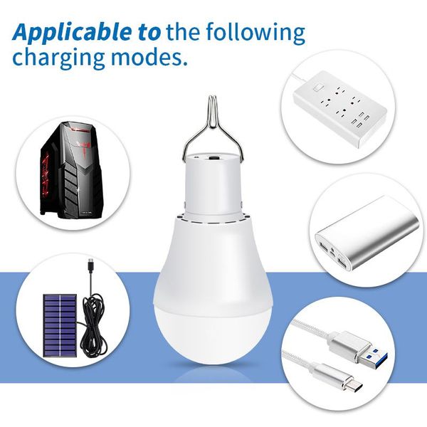 

solar lamps garden led light power bulb 15w 250lm portable charged energy lamp for outdoors tent camping lighting