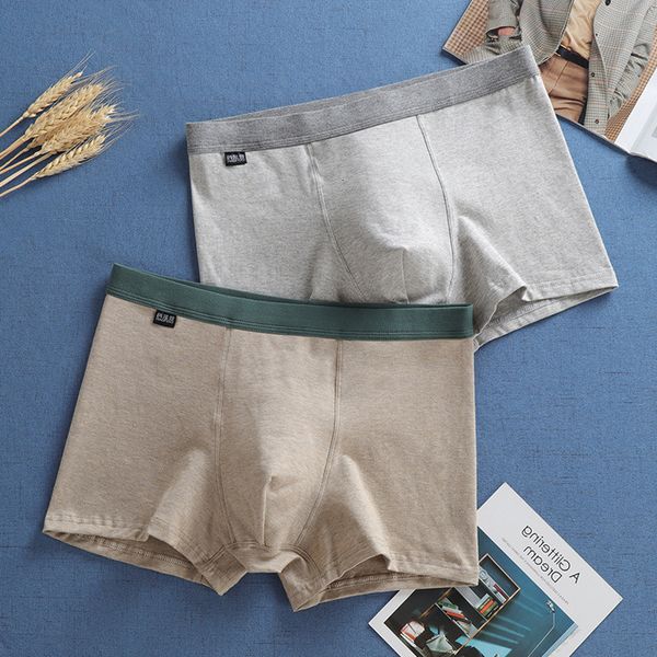 

boxed solid color underwear men's pure combed cotton soft comfortable breathable boxer shorts, Black;white