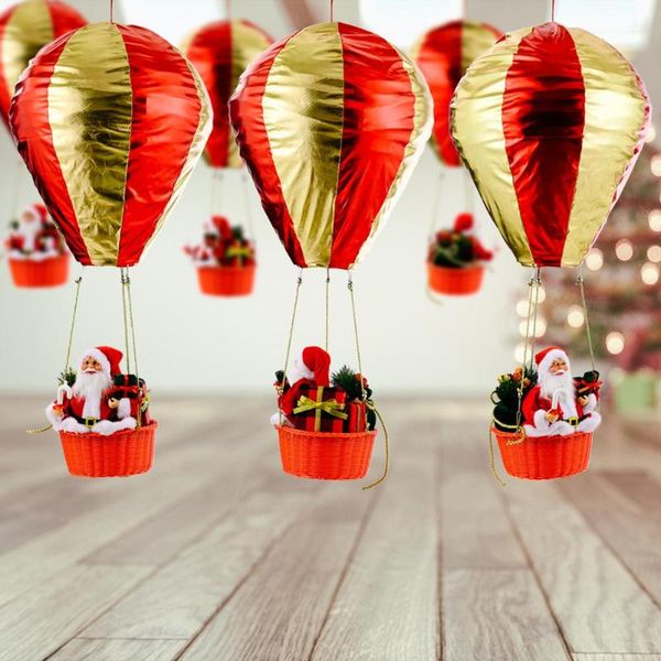 

christmas decorations tree hanging ornaments santa claus air balloon pendant year decor window