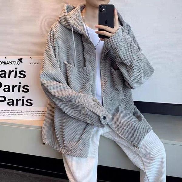 

men's casual shirts jacket men spring autumn hong kong-style trend solid long-sleeved korean fashion handsome loose warm wild man cloth, White;black