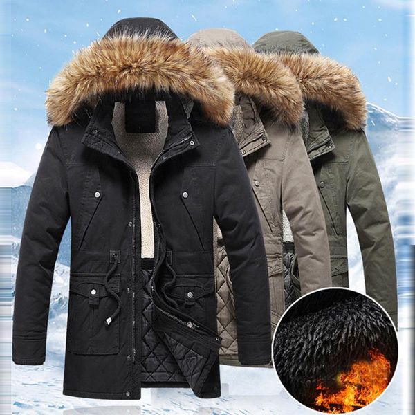 

men parkas jacket winter thicken warm hooded softshell for windproof soft coat shell fashion casual snow outdoor #40 men's down &, Black