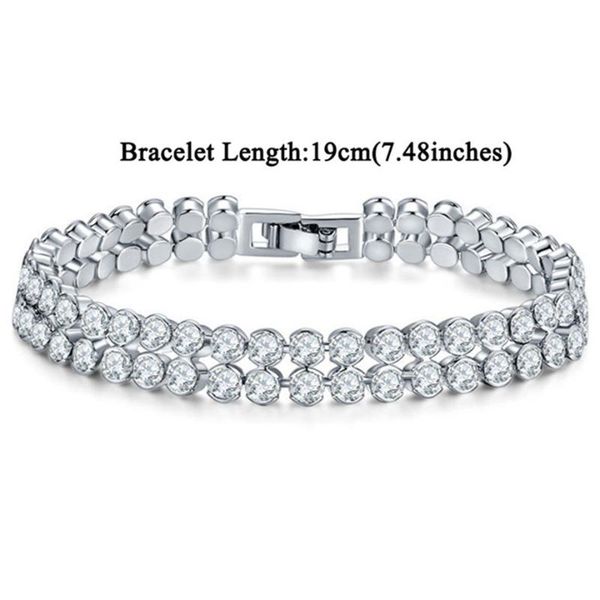 

link, chain tennis bracelet 19cm women's jewelry wholsale braslet 2021 female silver color cubic zirconia charm bracelets bangles, Black