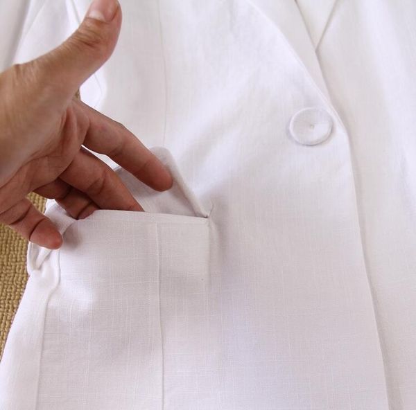 

two piece dress fashion suit women summer high-quality linen breathable white casual business + wide-leg shorts two-piece