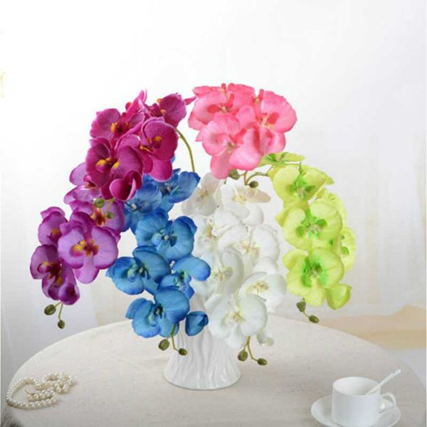 

decorative flowers & wreaths 8 heads 70cm artificial flower phalaenopsis latex silicon real touch big orchid orchidee wedding simulation cra