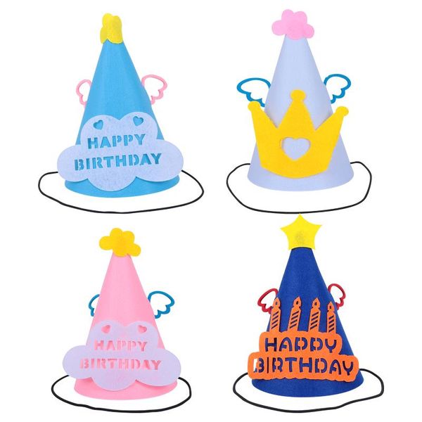 

party hats 4pcs colorful birthday decor supplies kids hat