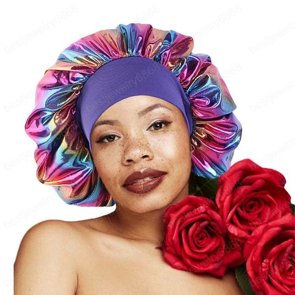 

laser pattern bonnet with elastic band night sleep cap for women fashion hair care chemo cap soft headcover, Blue;gray