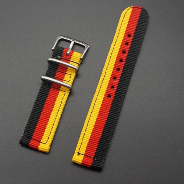 

watch bands nylon band 18/20/22/24mm fits most colorful woven bracelet strap striped replacement watchband, Black;brown