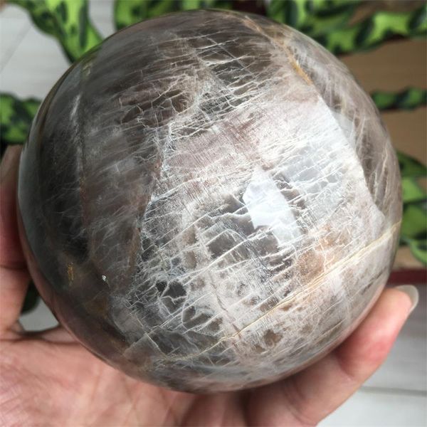 

natural grey moonstone ball quartz crystal ball mineral specimen treatment crystal stone craft home feng shui decoration