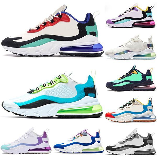 

new fashion running shoes man woman react triple white black bauhaus oracle aqua bright bubble pack-1 electro green cream blue dusk purple e