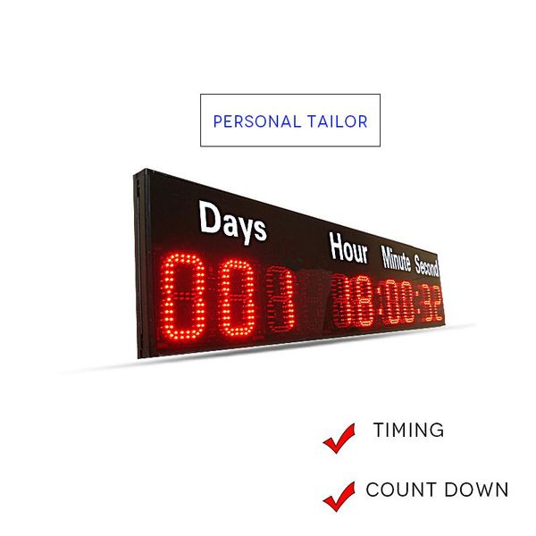 

6-inch supermarket led screen hanging lcd super wide bar countdown display wall clocks