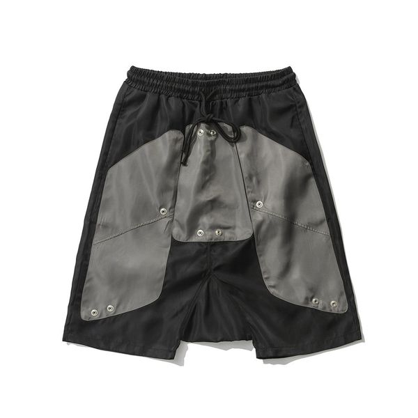 

pants fashionable the men's high street summer loose casual capris, Black