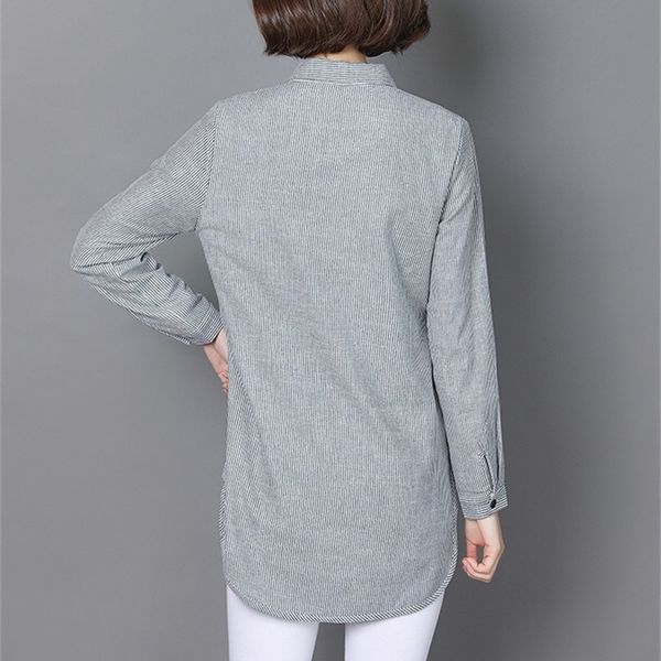 

womens striped blouses shirt casual loose style shirt plus size long sleeve blusas shirts office ladies clothing, White