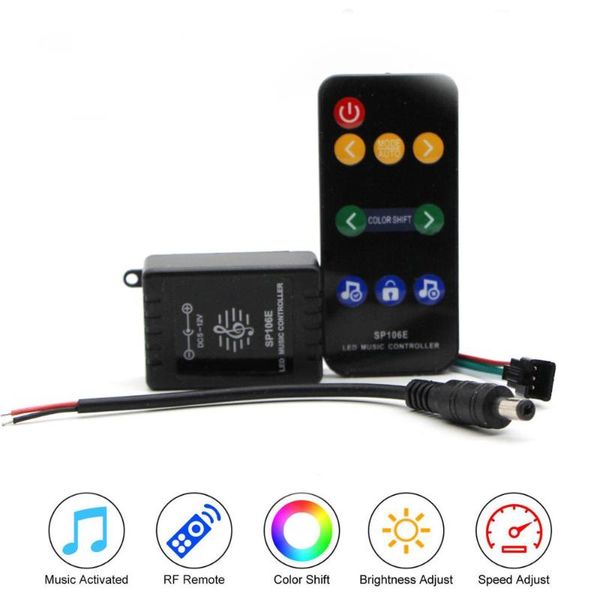 

strips sp106e rgb led controller 9 keys rf wireless pixel ic spi music colorful ws2811 ws2812b sk9822 sk6812 apa102 strip