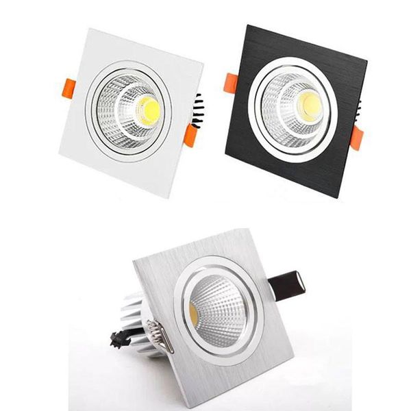 Downlight Dimmerabile LED Downlight COB Faretto Plafoniera 7w 9w 12w 15w 20w 25w Pannello quadrato da incasso