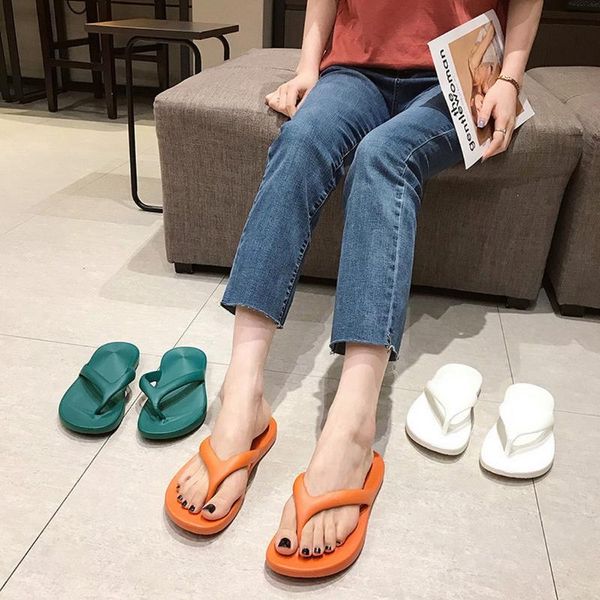 

slippers 2021 thick bottom platform sea flip-flop sandals summer shoes soft bathroom slides outdoor indoor women, Black