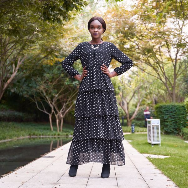 

Muslim Fashion Dresses for Women Turkish Dots Hijab Dress Abaya Dubai Islamic Clothing Elbise Sukienki Robe Musulman Ensembles