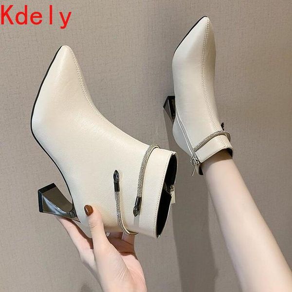 

boots white mid-calf booties woman 2021 low heel women's rubber shoes rain zipper round toe boots-women winter footwear, Black