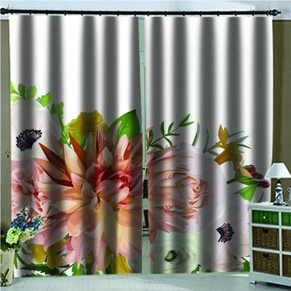 

abstract colored flowers customized 3d blackout curtains living room bedroom el window curtain & drapes