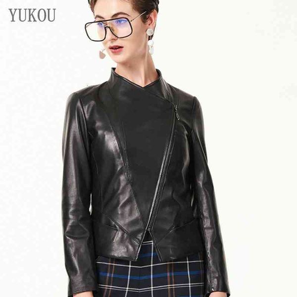 

women's jackets jackets yukou woman coats high-quality motorcycle clothing female real sheepskin leather z xiny, Black;brown