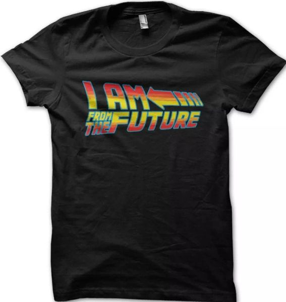 

I am from the future back to the future t-shirt 9147, White;black