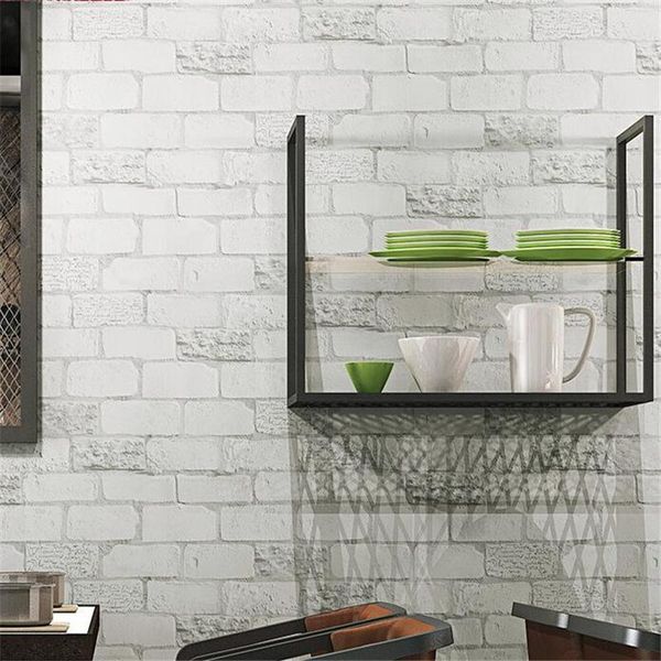 

wallpapers wellyu wallpaper retro white brick gray 3d antique restaurant clothing store papel de parede