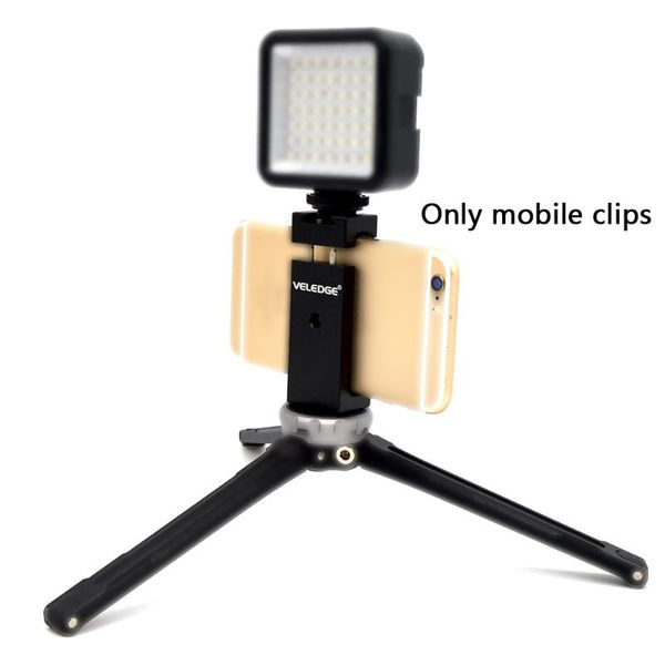 

veledge clip outdoor portable adapter aluminum alloy stand mini clamp tripod mount universal bracket home phone holder cell mounts & holders