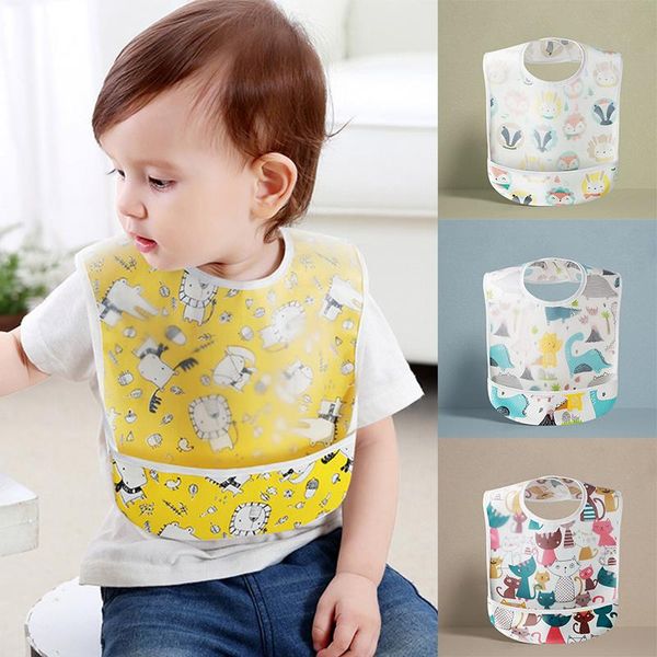 

bibs & burp cloths cartoon baby waterproof children toddler apron feeding stuff animal printed kids girl boy accessories