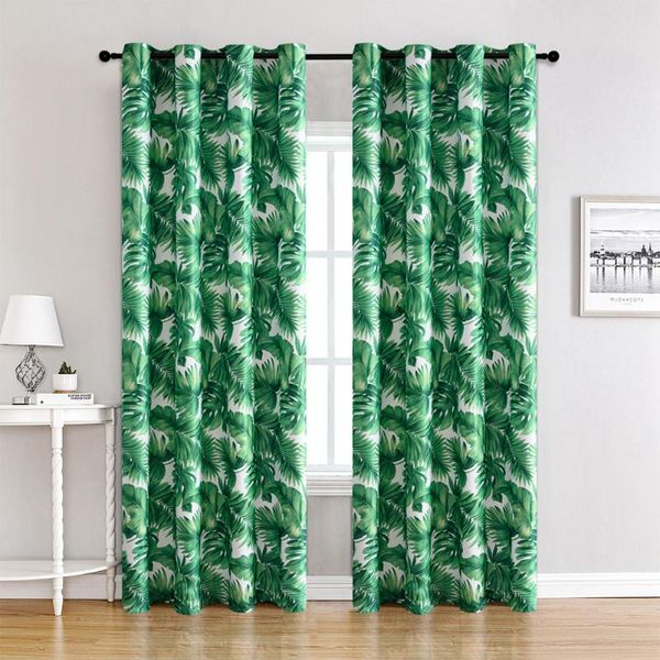 

curtain & drapes single piece full light shading blackout plant pattern window curtains for bedroom living room polyester fabric
