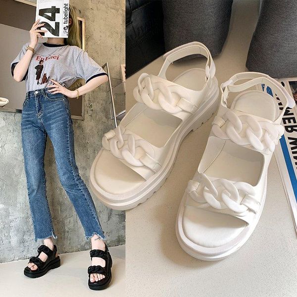 

dress shoes sandals women summer fashion women's 2021 open toe round head comfortable flat leisure female, Black