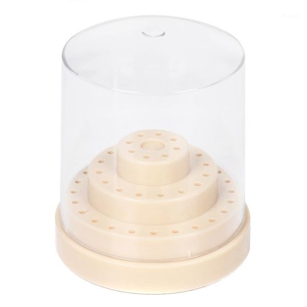 

holes nail drills bit holder stand display grinding head storage box rack manicure tool cun 6681, Silver