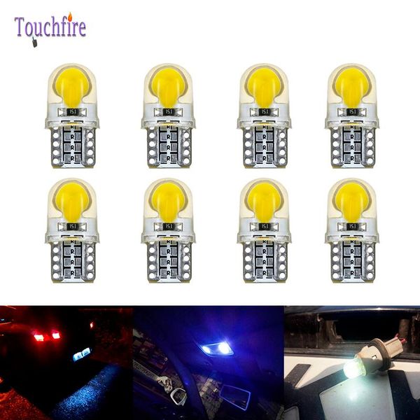 

car headlights 10pcs auto led 194 w5w 168 cob light side license plate reading lamp bulb dc 12v cold white blue drop