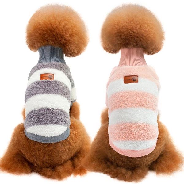 

dog apparel clothes autumn winterstyles pet clothing warm fashionable classic striped turtleneck sweater small