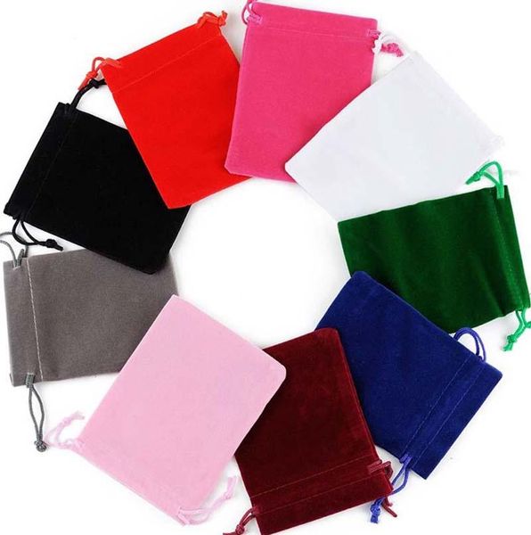 

gift wrap 10pcs/lot multi-size coloful velvet bag jewelry packing display drawstring pouches bags over 100pcs can customize