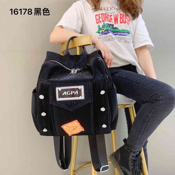

bags wallet backpack 2021 fashion and leisure corduroy for women, Black;red