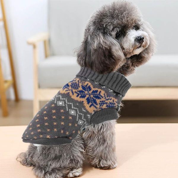 

dog apparel warm sweater christmas coat clothes geometric patterns knitting pet vest sweaters for small medium puppy
