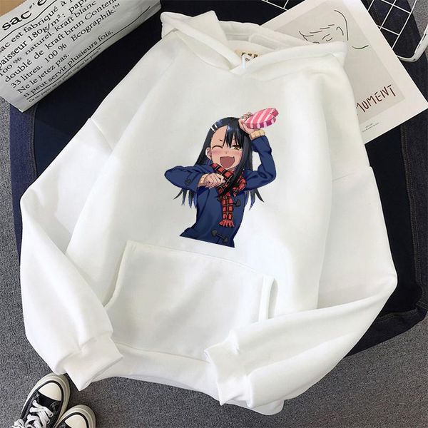 

men's hoodies & sweatshirts amine don't toy with me, miss nagatoro print women hoody harajuku kawaii nagato graphic men sweatshir, Black