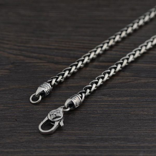 

silver thai retro chain whip wholesale men's vajra mantra necklace chains