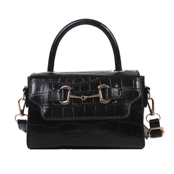 

luxurious designer women's handbag fashion crocodile pattern leather black shoulder bag women purse crossbody for cross body