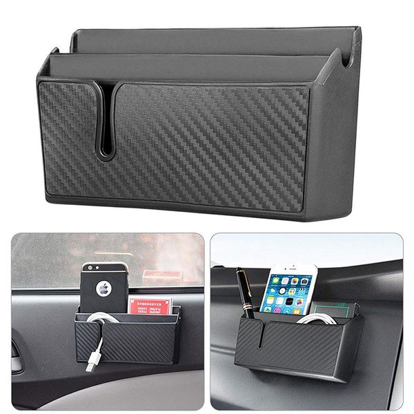 Organizzatore per auto 1x Borsa portaoggetti per accessori Presa d'aria Cruscotto Tidy Scatola in pelle appesa Porta telefono per occhiali