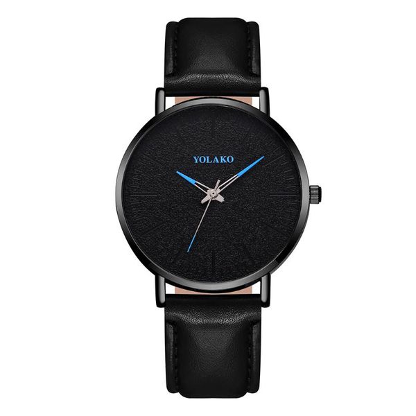 

wristwatches yolako brand men black blue pointer watches luxury leather male sport quartz wrist relogio masculino, Slivery;brown