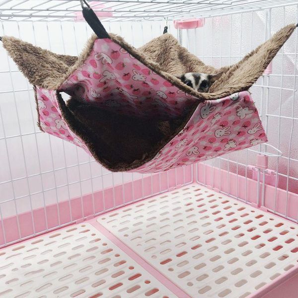 

pet birds hamster hanging house small animals cotton hammock bed nest double layer rat squirrel warm sleeping bag animal supplies