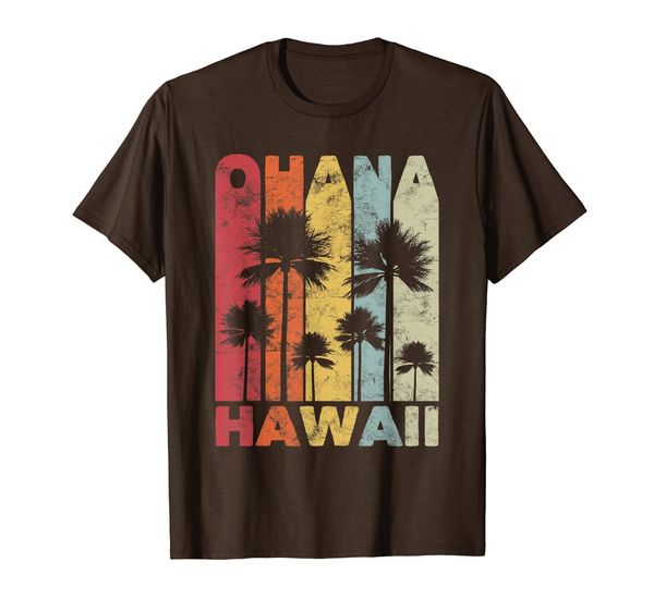 

ohana hawaiian gift men women retro family summer vacation t-shirt, White;black