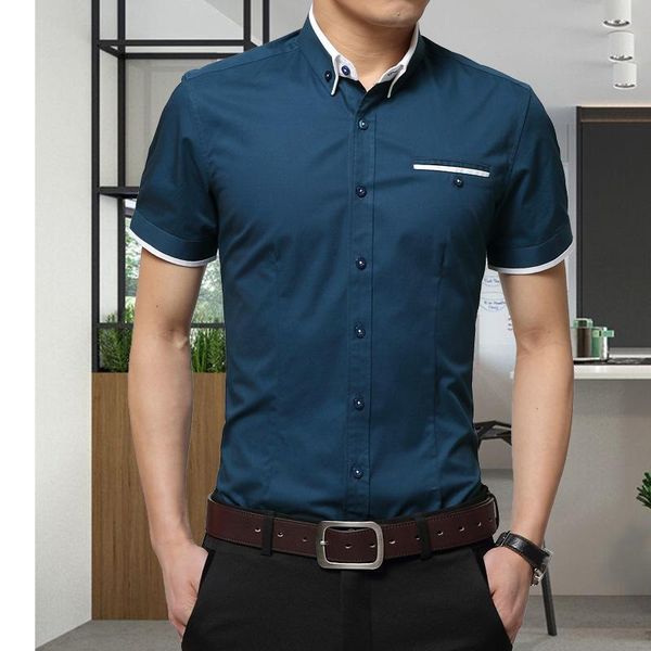 

men's polos the summer of 2021 slim and thin short-sleeved shirt korean fashion trendy casual business clothing, White;black