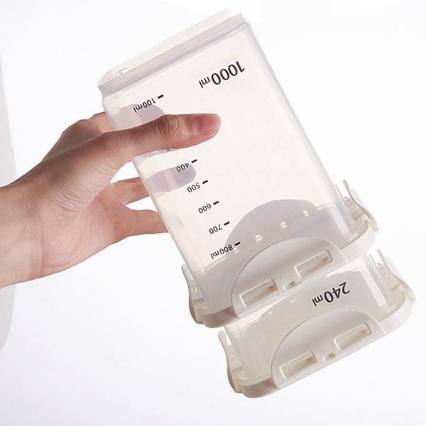 

storage bottles & jars 240/650/1000/1800ml tank transparent sealed easy to buckle