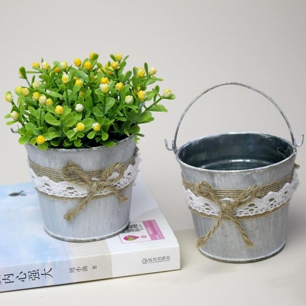 

planters & pots iron bucket flower pot shop utensil dry arrangement artificial